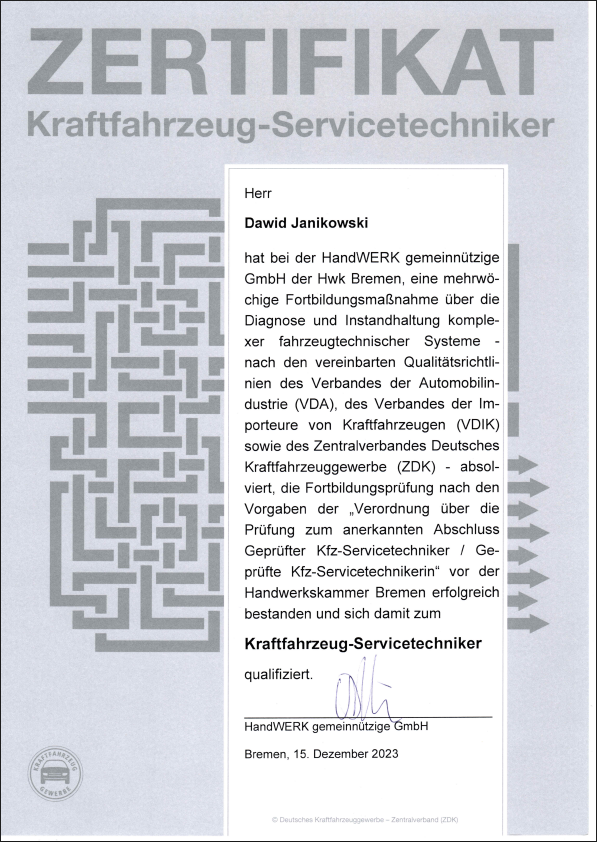Kfz-Servicetechniker